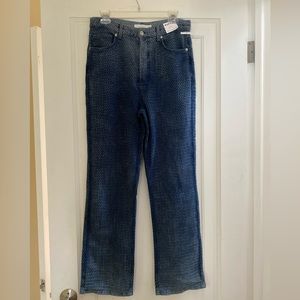 Topshop Kort jeans with basket weave in mid blue - Size 30